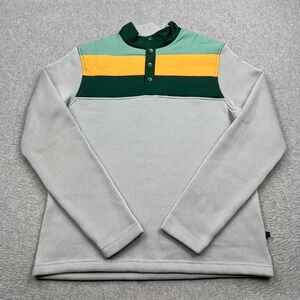 Swannies Golf Foxx Fleece Pullover Men's Medium Gray Colorblock Snap Mock Neck